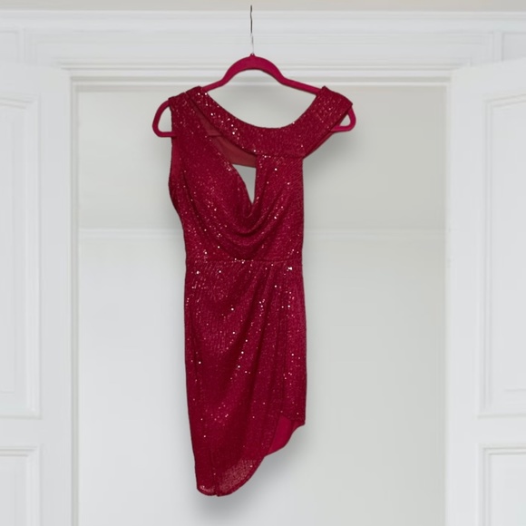 Rengin Turkish Pink Sequin Dress - Picture 1 of 4